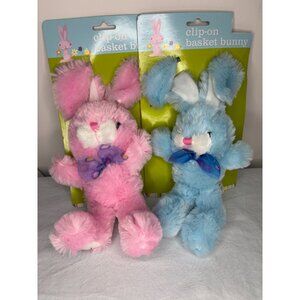 CLIP ON BASKET BUDDY NEW X2 Pink Blue Easter Egg Hunt Bow Tie